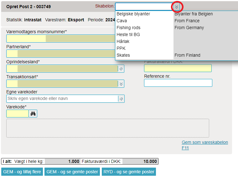 Start-indberetning-IDEP