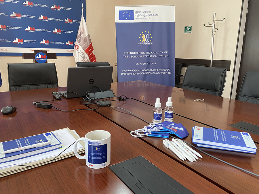 Georgia - table with digital gear for online meetings