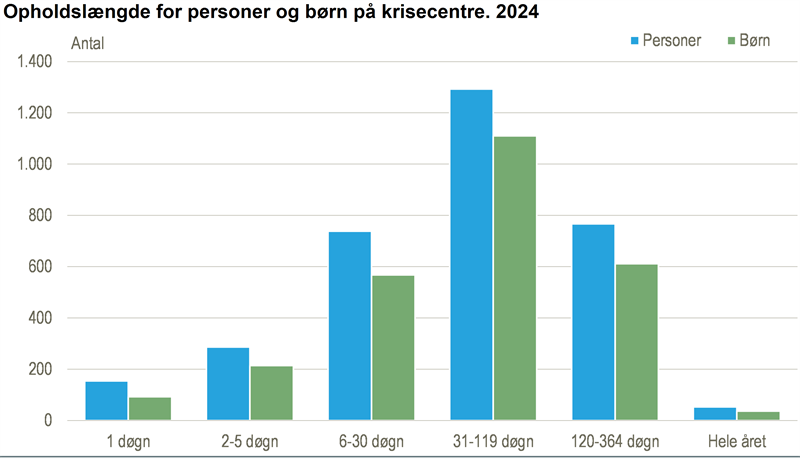 3.300 personer boede på krisecenter i 2024